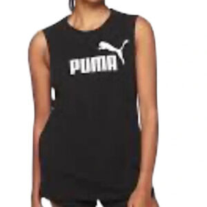 Puma black white logo  tank top Sz M